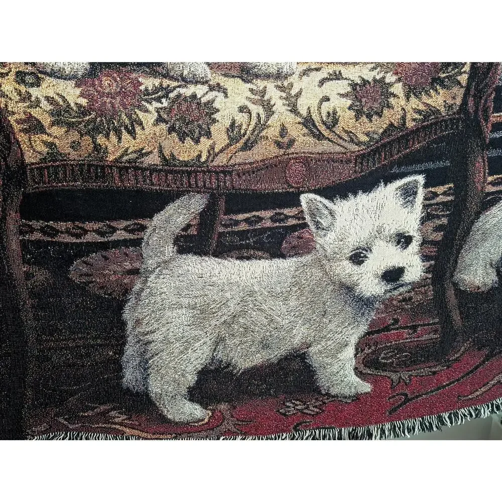1135-T Pure Country Weavers Westie Tapestry Blanket Robert May Vintage Throw
